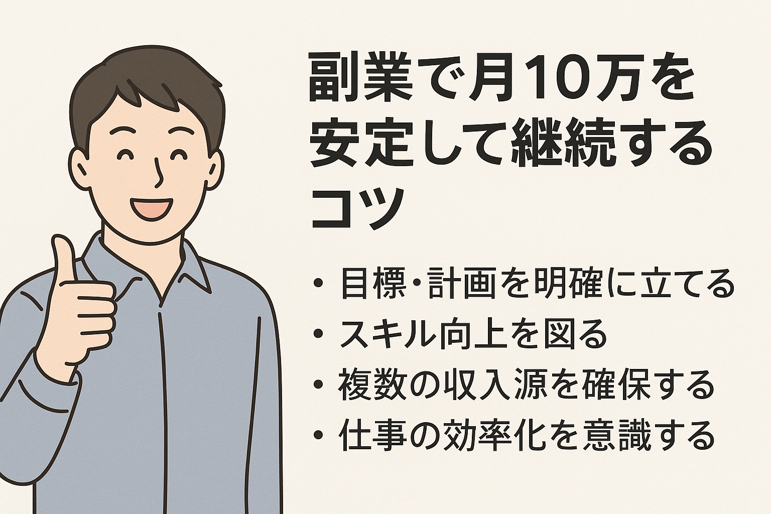 副業で月10万を安定して継続するコツ