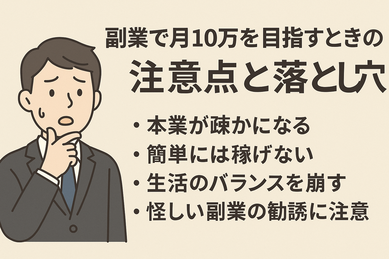 副業で月10万を目指すときの注意点と落とし穴