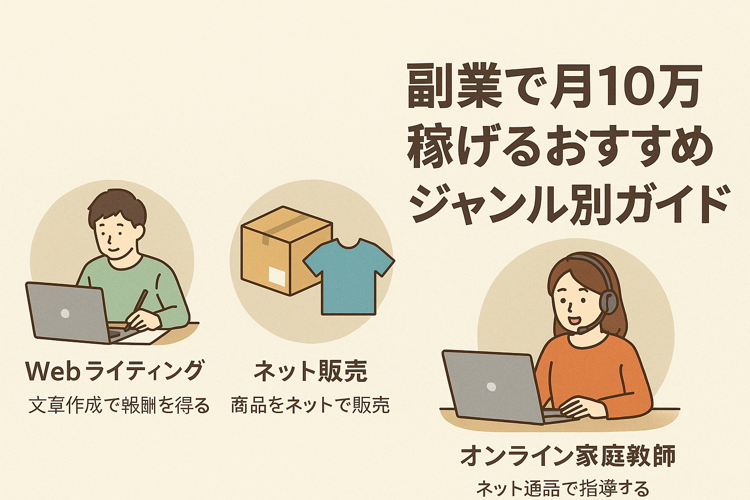 副業で月10万稼げるおすすめジャンル別ガイド